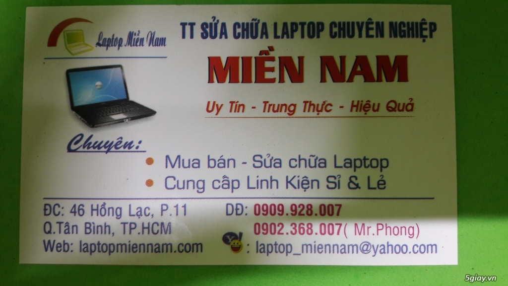Sửa laptop uy tín chuyên nghiệp tại Trung Tâm LapTop Miền Nam.