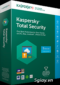 Kaspersky Total Security 5 Devices đã có hàng tại softviet chi  500k