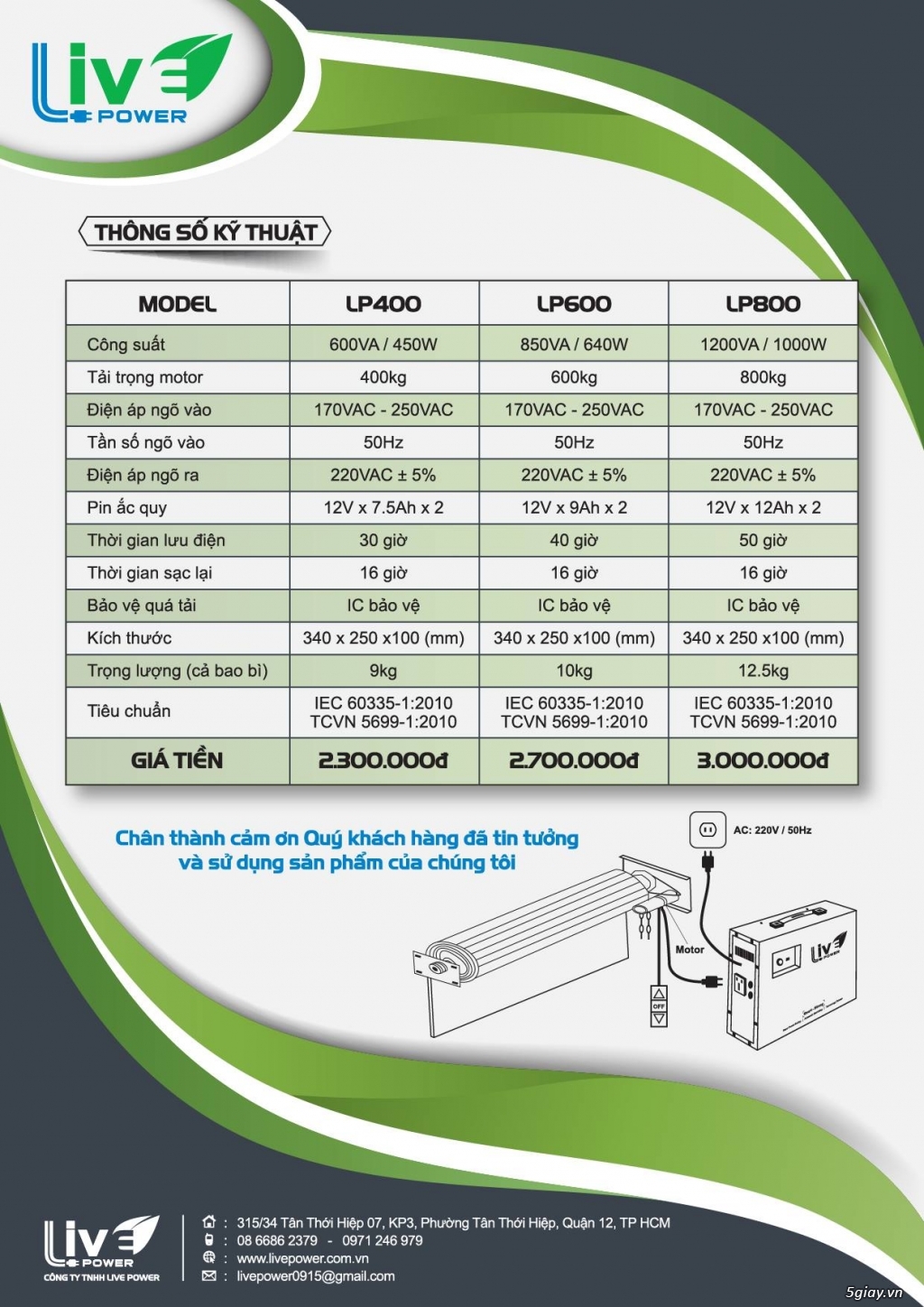 Bộ Lưu Điện Cho Cửa Cuốn - 3