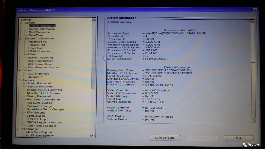 Laptop Dell M4700 không dùng nữa nên cần bán lại - 4
