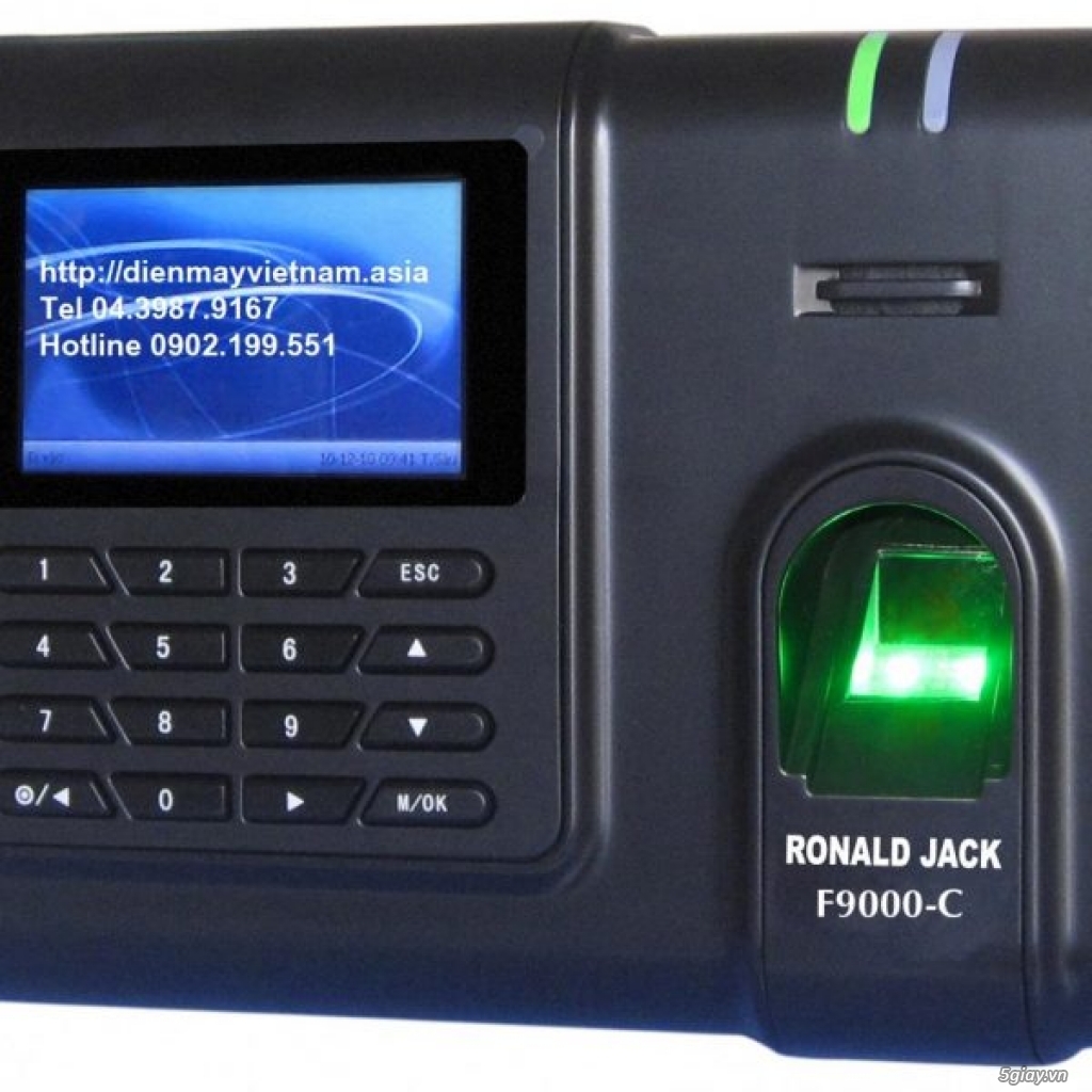 Máy chấm công Ronald Jack F9000C thẻ và vân tay, Dung lượng lớn,Giá rẻ