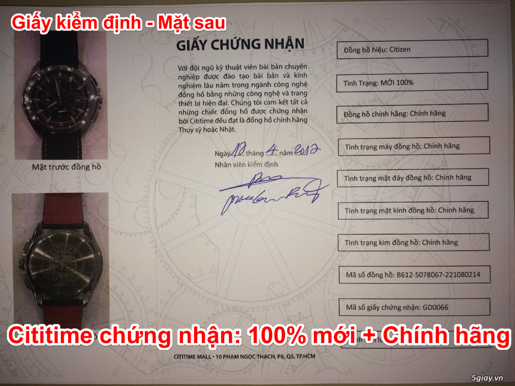 Đồng hồ Citizen Eco-drive (nam) mới 100% CHÍNH HÃNG xách tay Singapore - 5