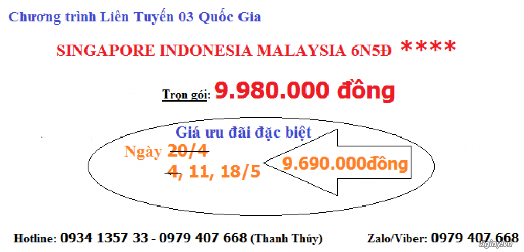 du lịch Singapore Indonesia Malaysia giá rẻ - 1