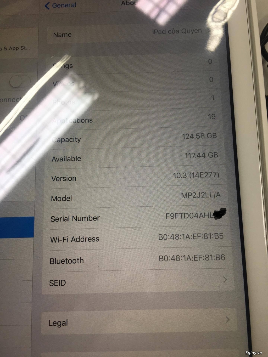 BÁN IPAD AIR 2 WIFI 128G FULLBOX BẢO HÀNH 1 NĂM. - 3