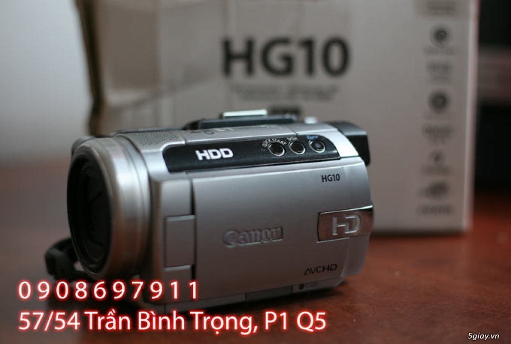 Bán máy quay (camcorder) HDD full-HD CMOS Canon HG10 Fullbox