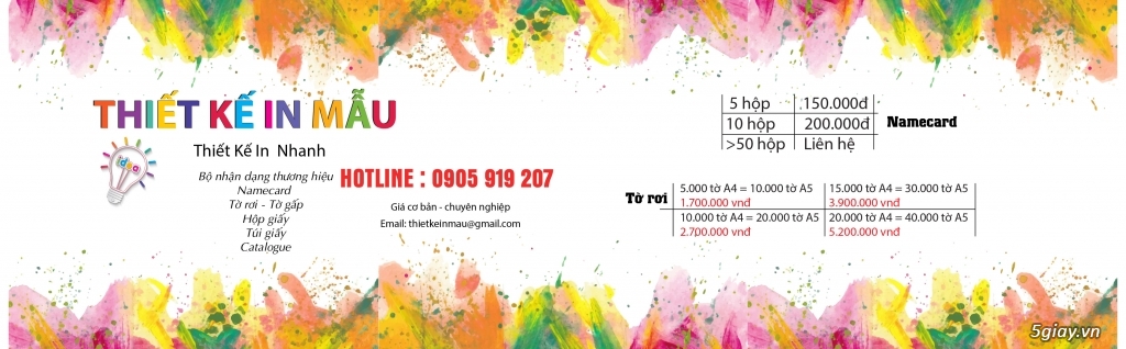 Chuyên Thiết Kế Dạo và In Nhanh - Liên Hệ 0905 91 92 07 Tư Vấn Giá tốt