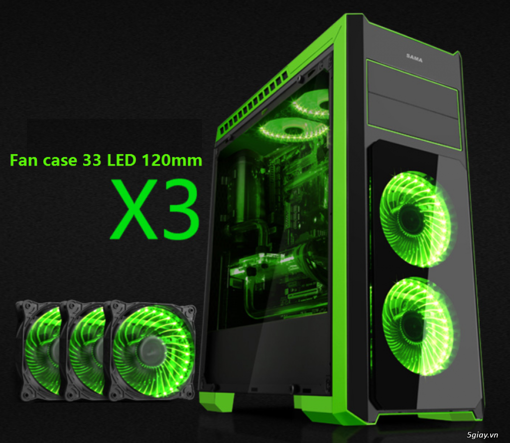 Chuyên bán case PC Gamer, đồ MOD PC, Fan LED (RGB) 12cm, dây LED case - 6