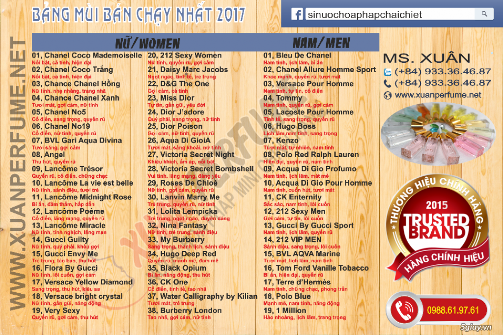 Chuyên sỉ nước hoa Pháp chai chiết chính hãng mẫu 5D giá tốt - 1