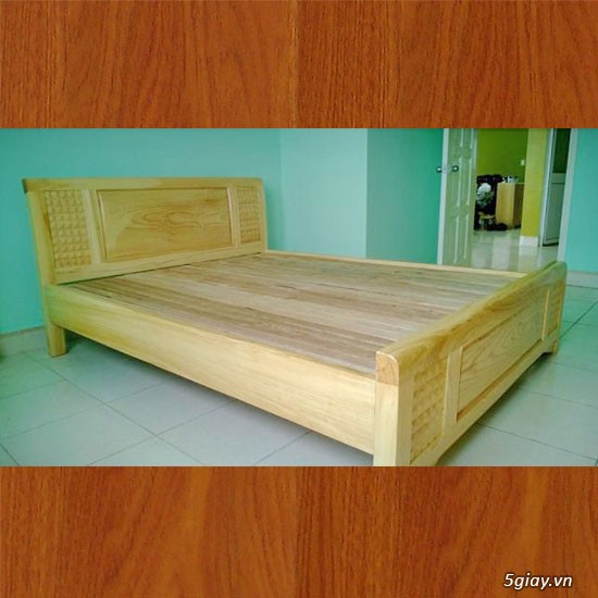 tủ quần áo 4 cánh + giường gỗ sồi Nga tự nhiên - 1