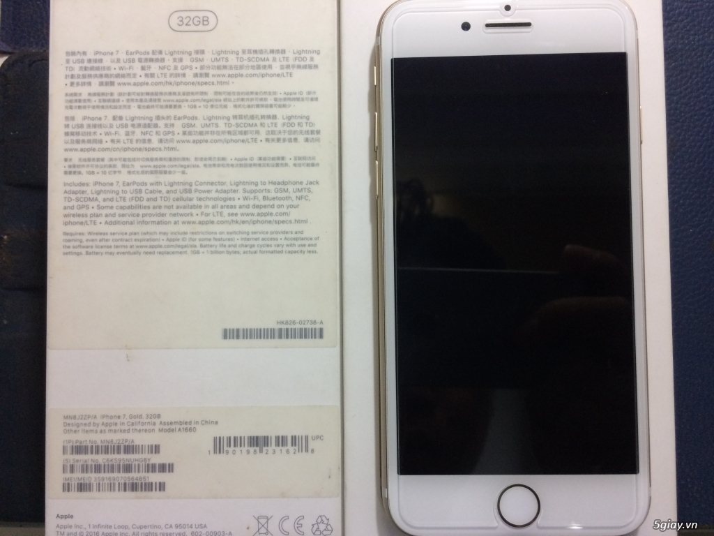 Bán IPHONE 7 GOLD 32G new 99% fullbox còn bảo hành - 1