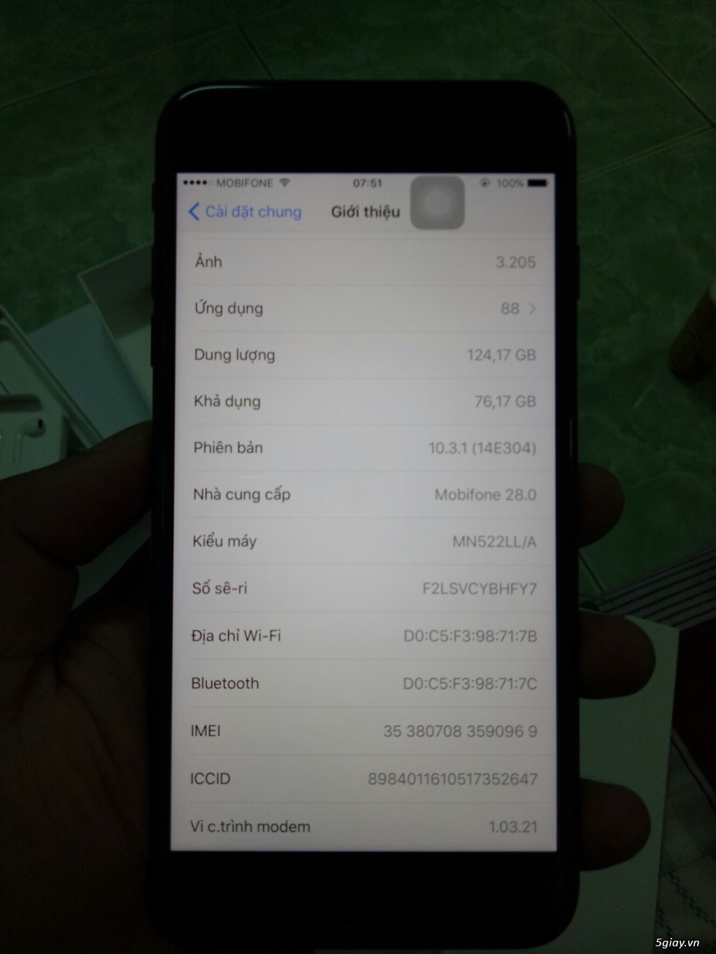 IPHONE 7 PLUS đen nhám - 128Gb - Full box - 19tr - 5