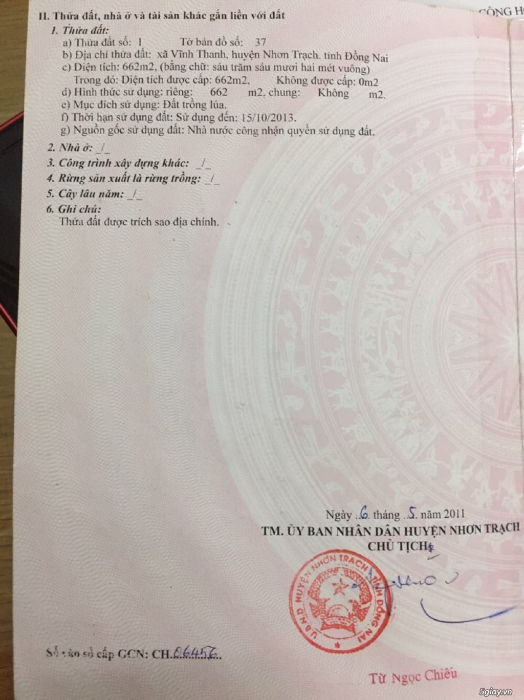 Cần tiền bán Đất Nhơn Trạch- Đồng Nai - 1