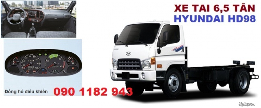 Bán xe tải HUYNDAI HD 98 6,5 TẤN THÙNG MUI BẠT/ THÙNG KÍN...