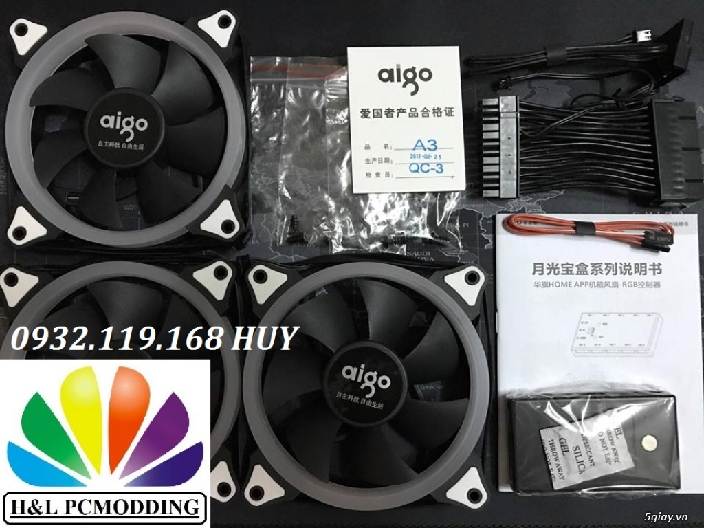 Chuyên bán case PC Gamer, đồ MOD PC, Fan LED (RGB) 12cm, dây LED case - 25