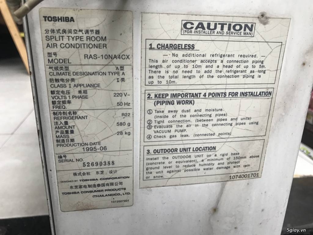 Máy lạnh toshiba 1hp - 2