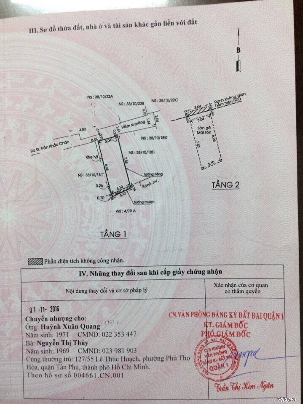 Bán nhà hẻm Trần Khắc Chân, P. Tân Định, Quận 1 - 1