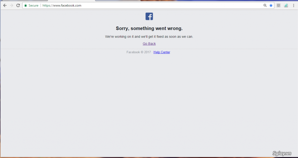 facebook bị lỗi 9/5/2017