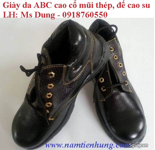 Giày da ABC cao cổ mũi thép, đế cao su