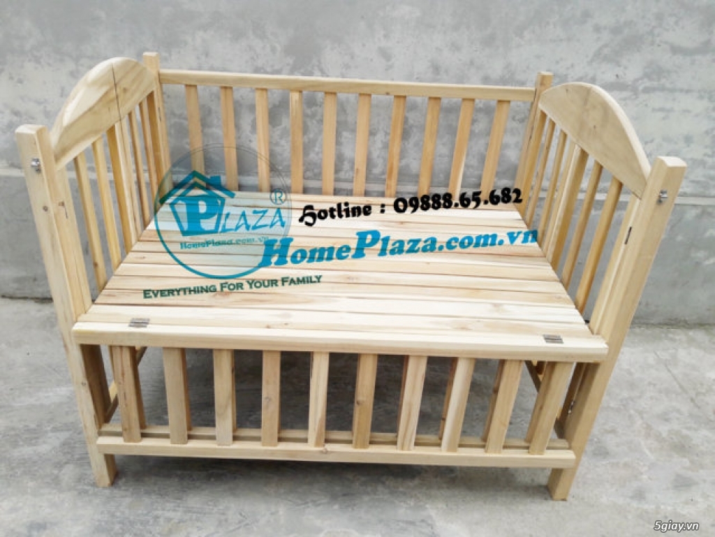 Giường cũi trẻ em gỗ quế - Quây cũi 3D -Cũi sinh đôi- chắn cầu thang - 4