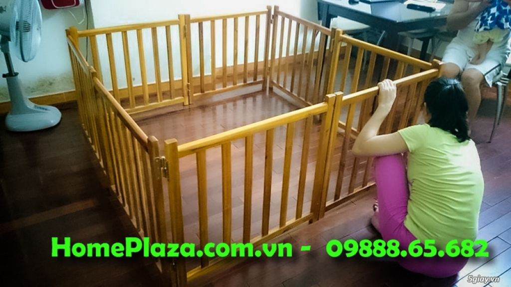 Giường cũi trẻ em gỗ quế - Quây cũi 3D -Cũi sinh đôi- chắn cầu thang - 18