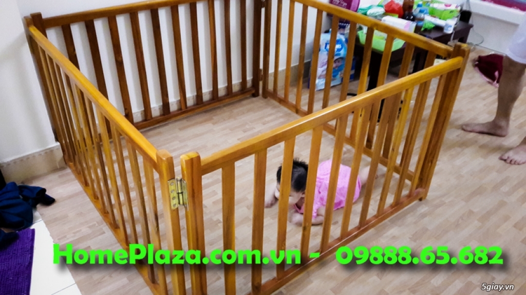 Giường cũi trẻ em gỗ quế - Quây cũi 3D -Cũi sinh đôi- chắn cầu thang - 22
