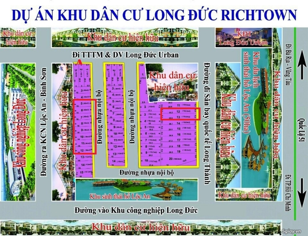 Đất nền dự án Long Đức Richtown Long Thành Đồng Nai