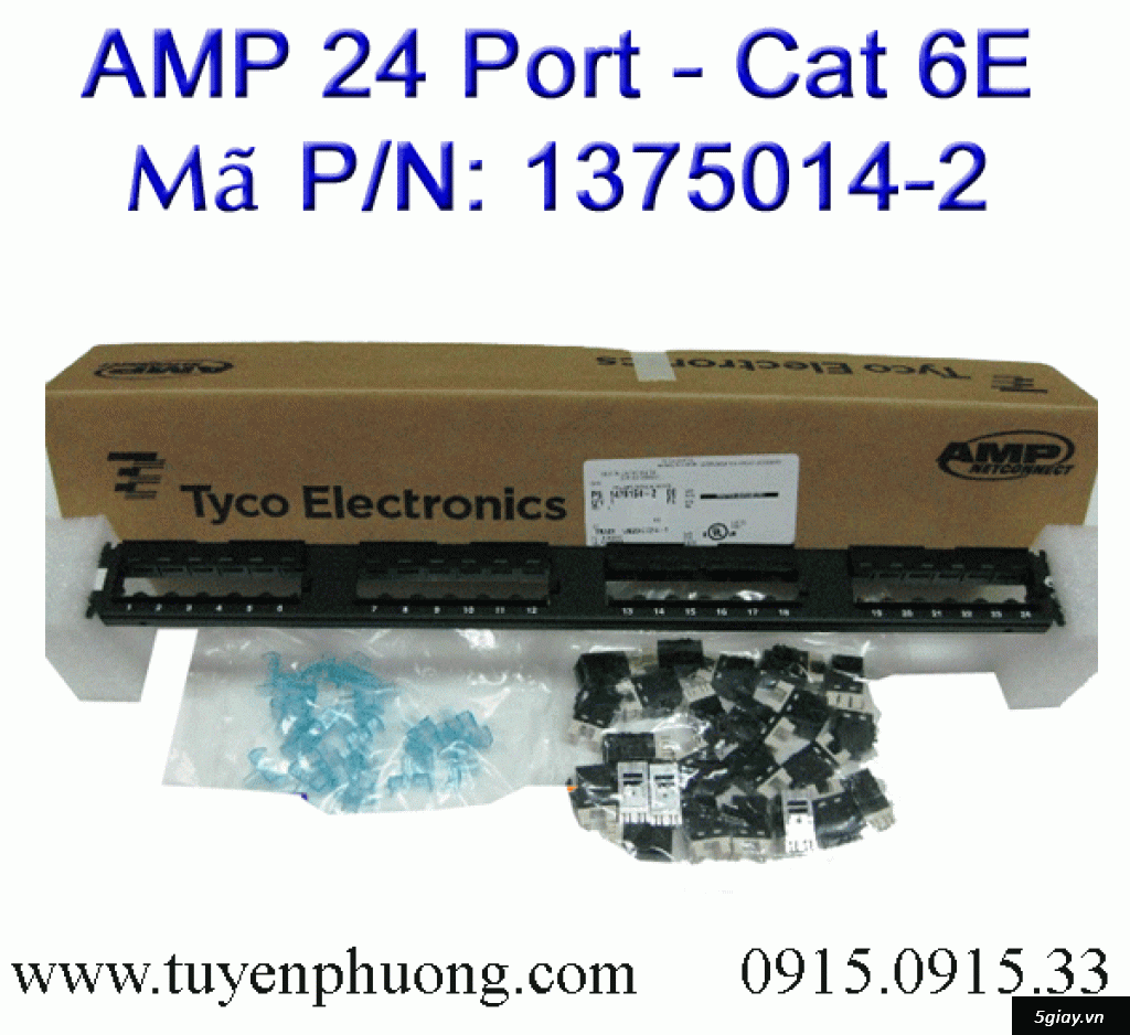 Patch panel AMP 24 port cat6 nhân rời , PN 1375014-2 - 5