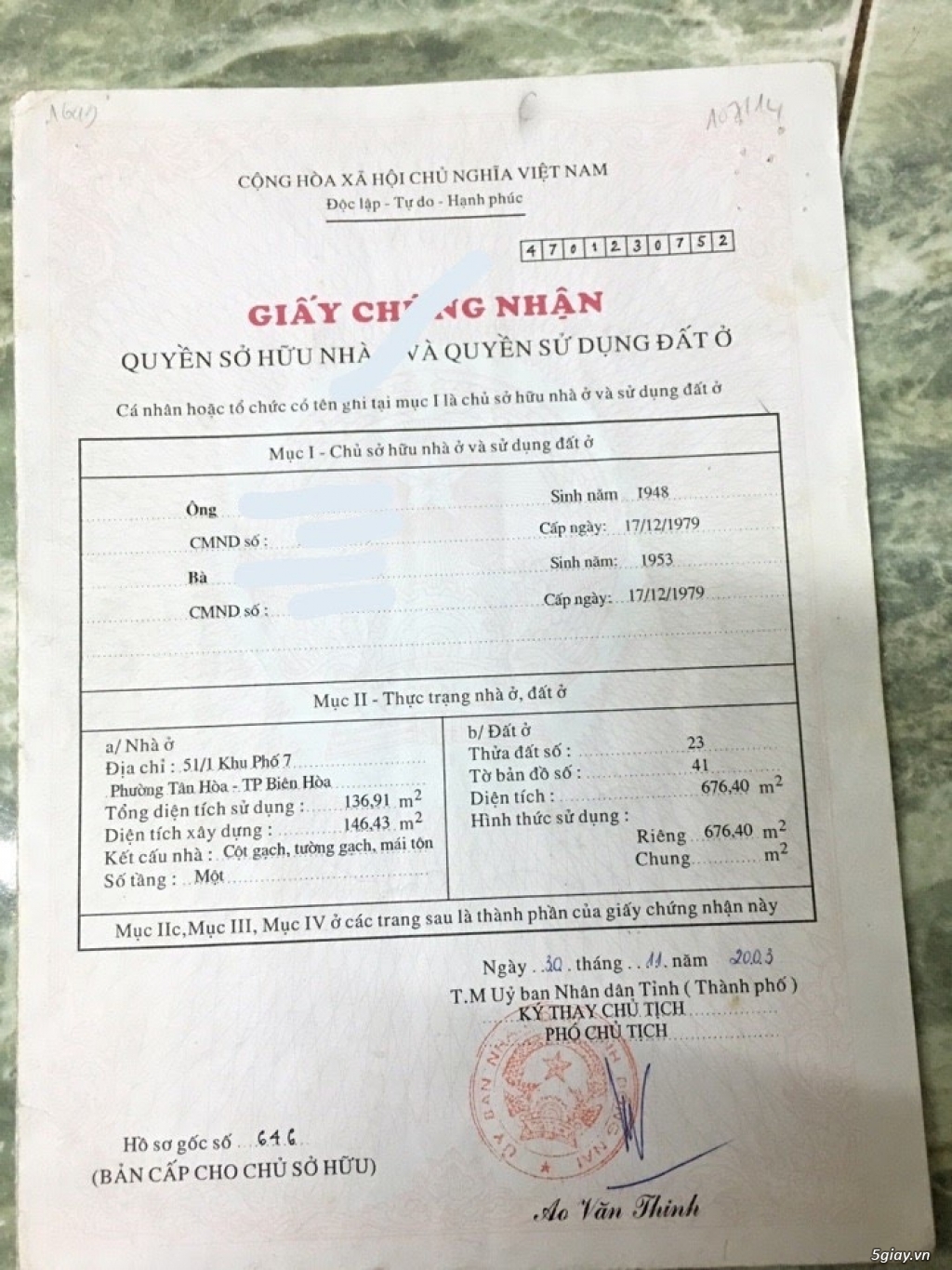 Bán nhà + đất chợ Thái Bình Biên Hòa Đông Nai