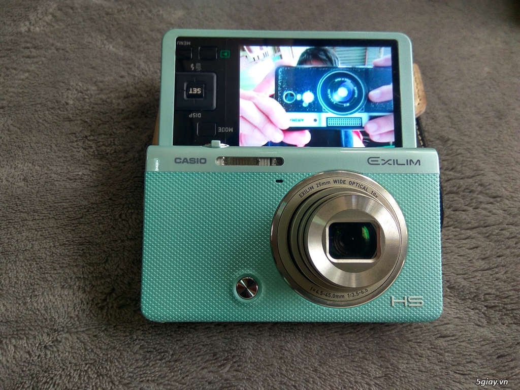 Casio Exilim ZR60 Xanh ,Fullbox,New 99.999%,Bao da - 1