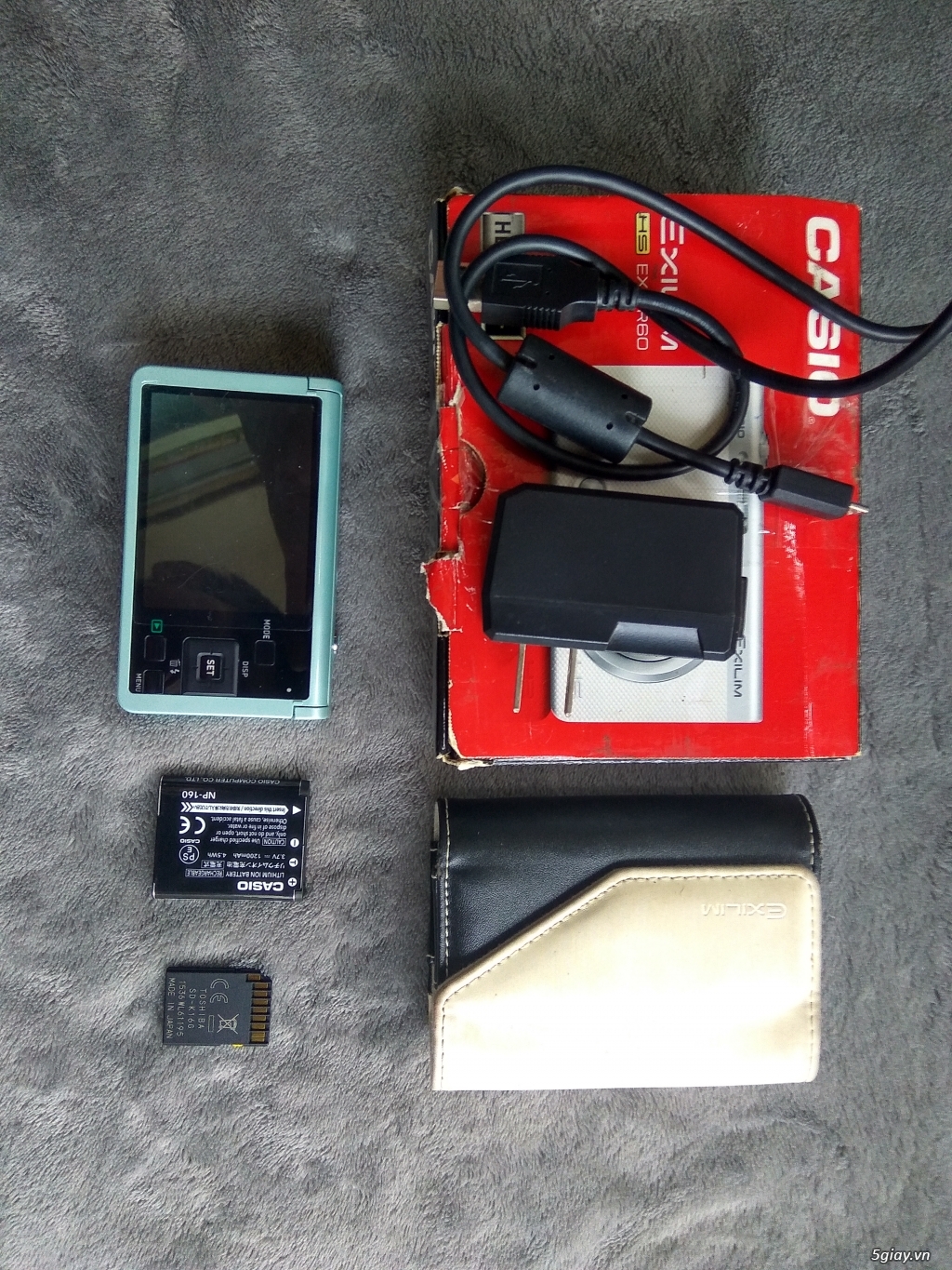 Casio Exilim ZR60 Xanh ,Fullbox,New 99.999%,Bao da