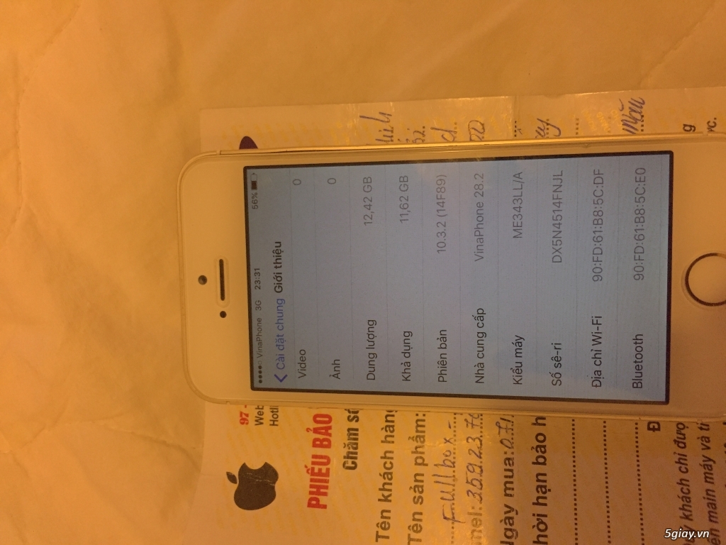 Bán iphone 5s gorl 16G 99%