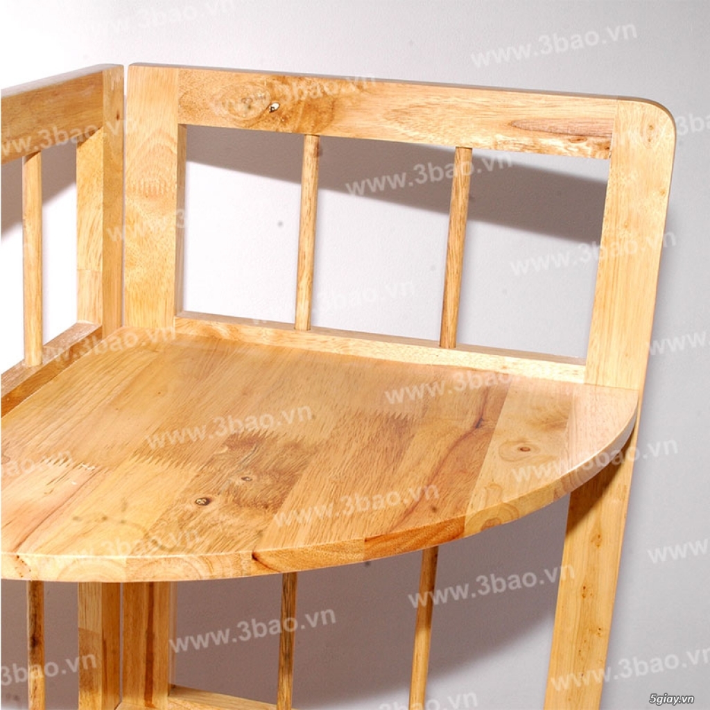 Kệ sách gỗ cao su tự nhiên, 3 - 4 - 5 tầng. Giá cực rẻ, siêu bền. - 4