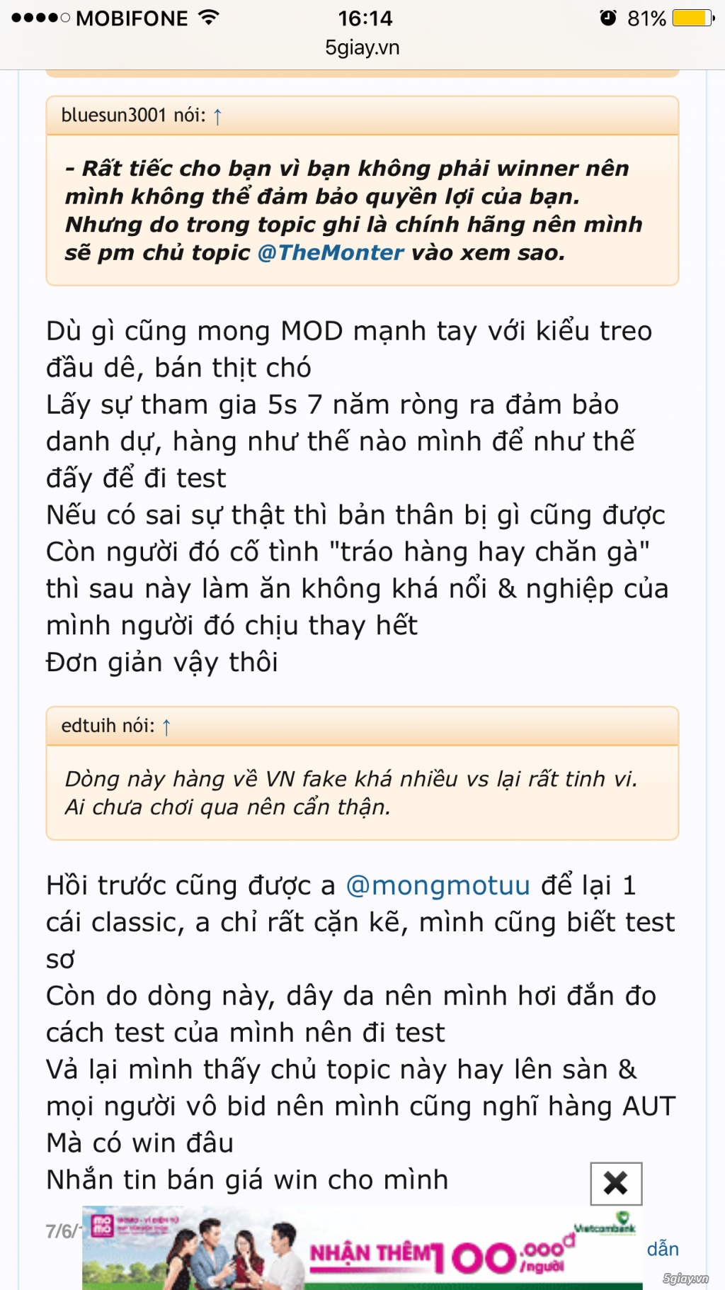 Nhờ mod xử lý đồng hồ DW fake