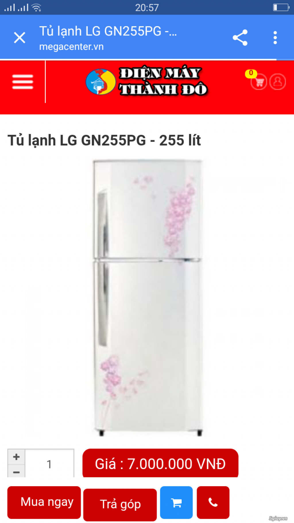 Tủ lạnh LG-255L- 98%-giá rẻ 4000k - 1
