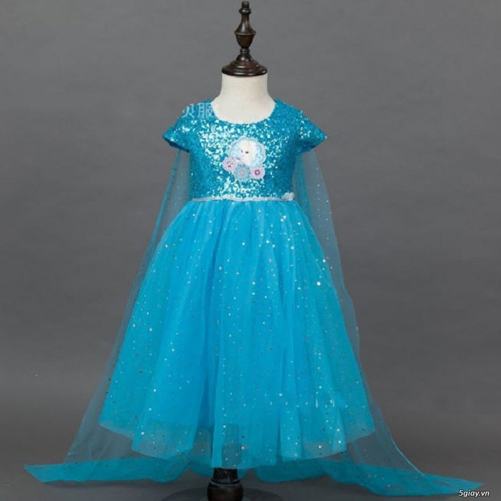 [Khuyến Mã] Đầm Xoè Tà Áo Dài Kim Tuyến Elsa Tặng Kèm Vương Miệng - 23