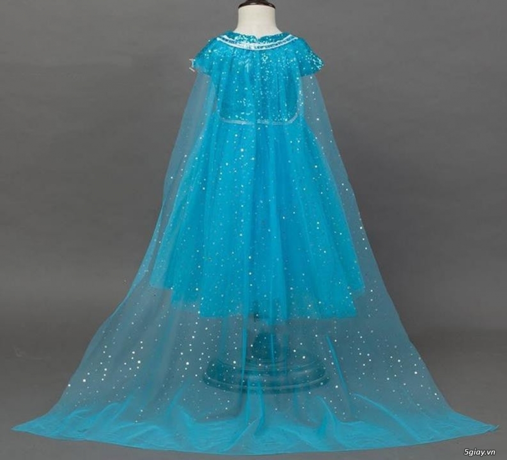 [Khuyến Mã] Đầm Xoè Tà Áo Dài Kim Tuyến Elsa Tặng Kèm Vương Miệng - 24