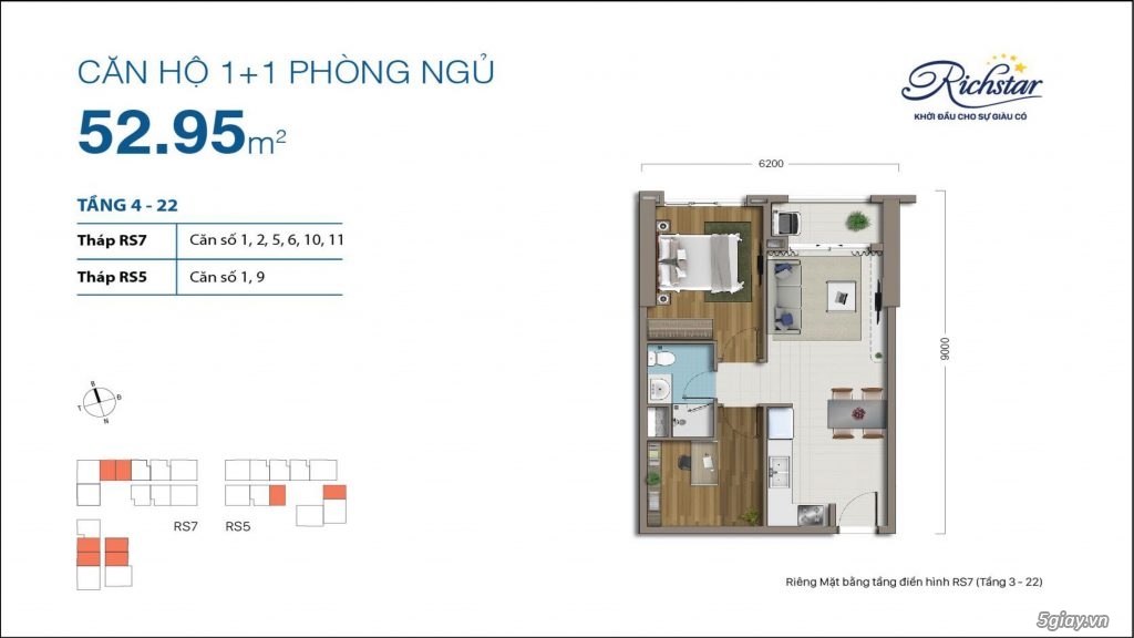 (Chính chủ) bán căn hộ thô 53m2-Richstar Novaland Tân Phú-1tỷ370 - 4