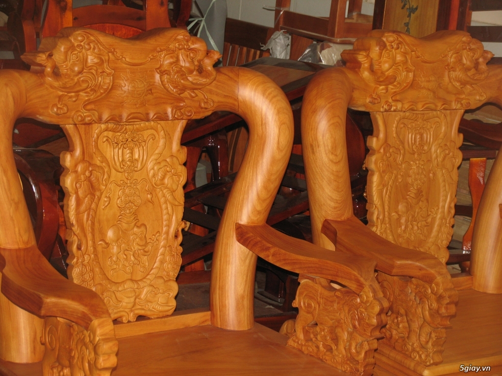 bộ ghế minh voi mặt gỗ 2,5 phân gỗ gõ đỏ - 3