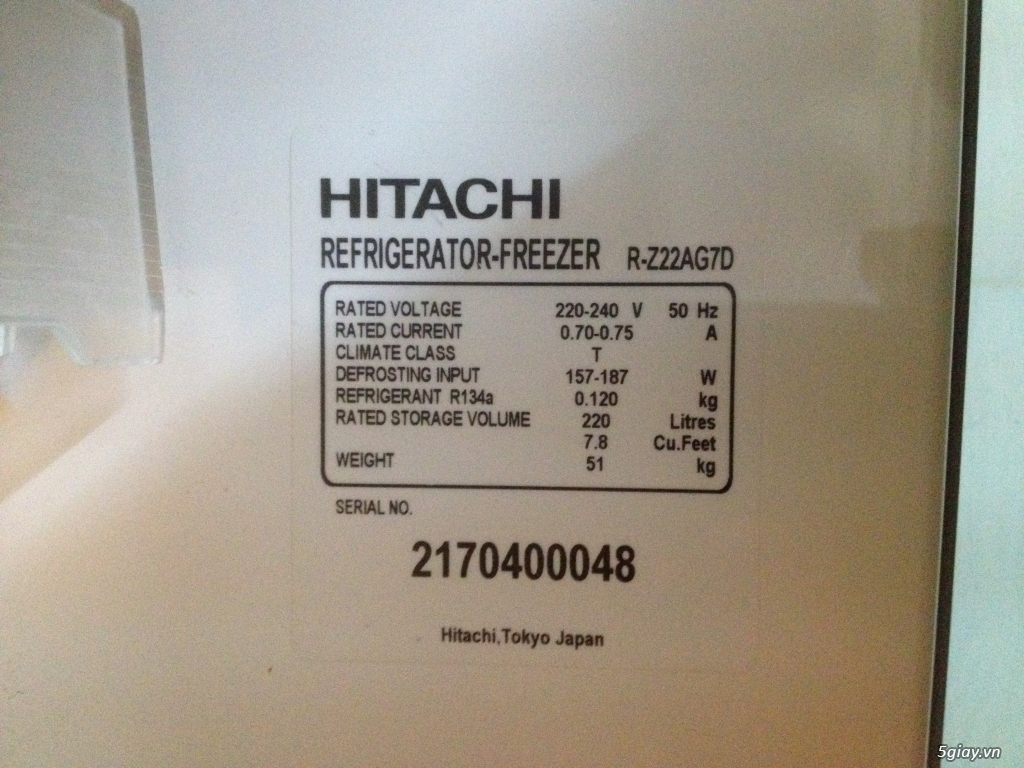 Tủ lạnh Hitachi 220L - 80%, đang dùng tốt - 1