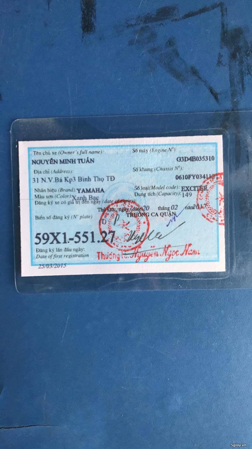 Cần bán ex150, biển số tp,37 triệu - 3