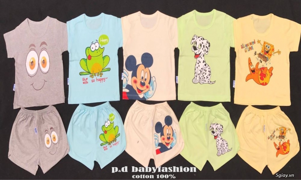 Sỉ và lẻ áo quần cotton in hình thú cho bé yêu - 3
