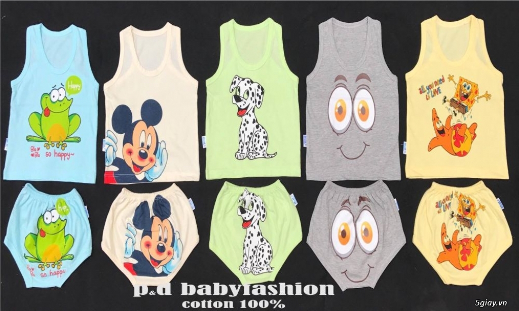 Sỉ và lẻ áo quần cotton in hình thú cho bé yêu - 4