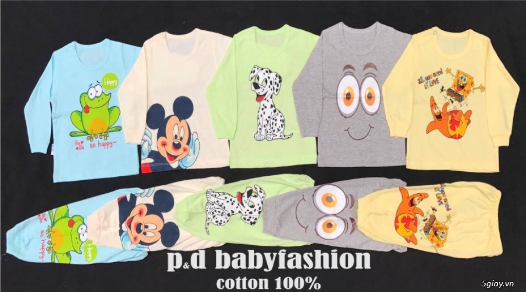 Sỉ và lẻ áo quần cotton in hình thú cho bé yêu