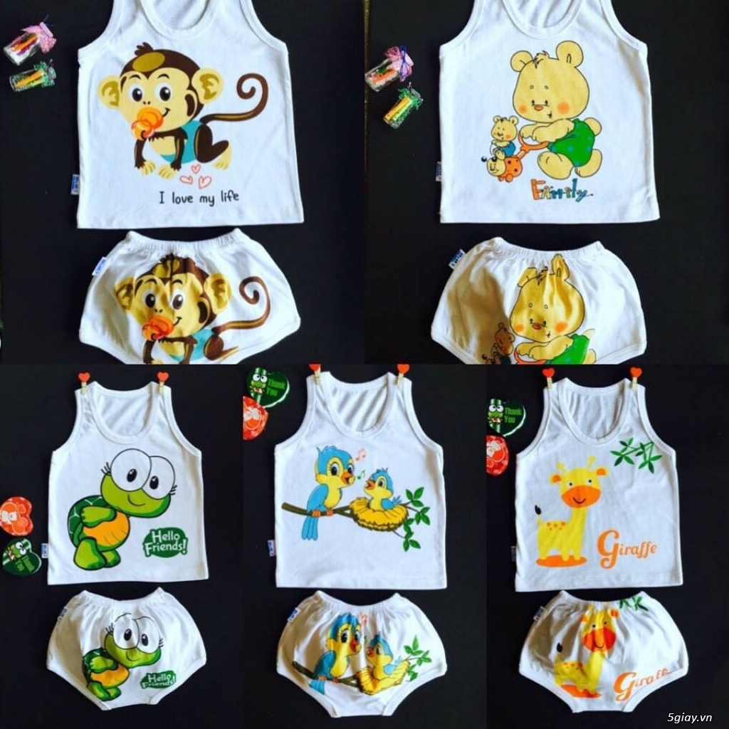 Sỉ và lẻ áo quần cotton in hình thú cho bé yêu - 10