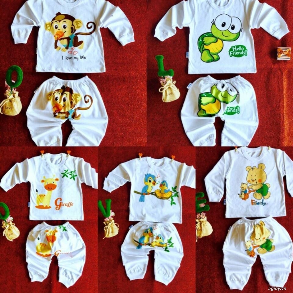 Sỉ và lẻ áo quần cotton in hình thú cho bé yêu - 14