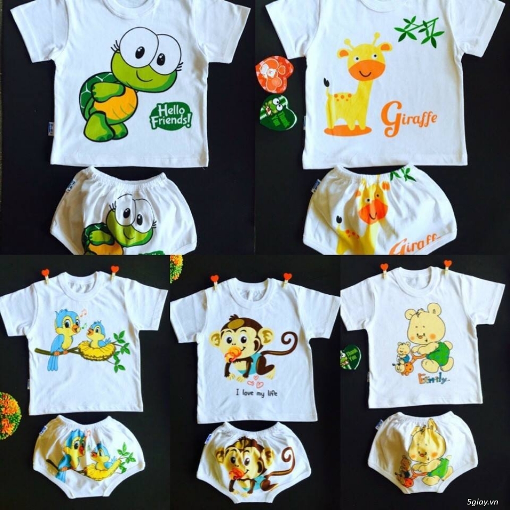 Sỉ và lẻ áo quần cotton in hình thú cho bé yêu - 16