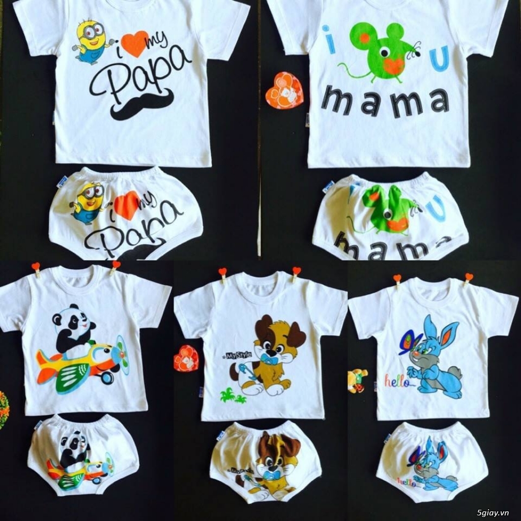 Sỉ và lẻ áo quần cotton in hình thú cho bé yêu - 17