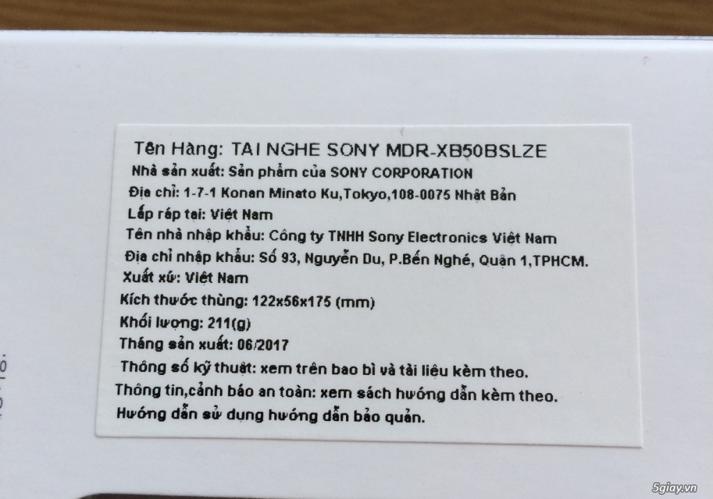 Bình Dương - Cần bán tai nghe Bluetooth Sony MDR-XB50BS Extra BASS