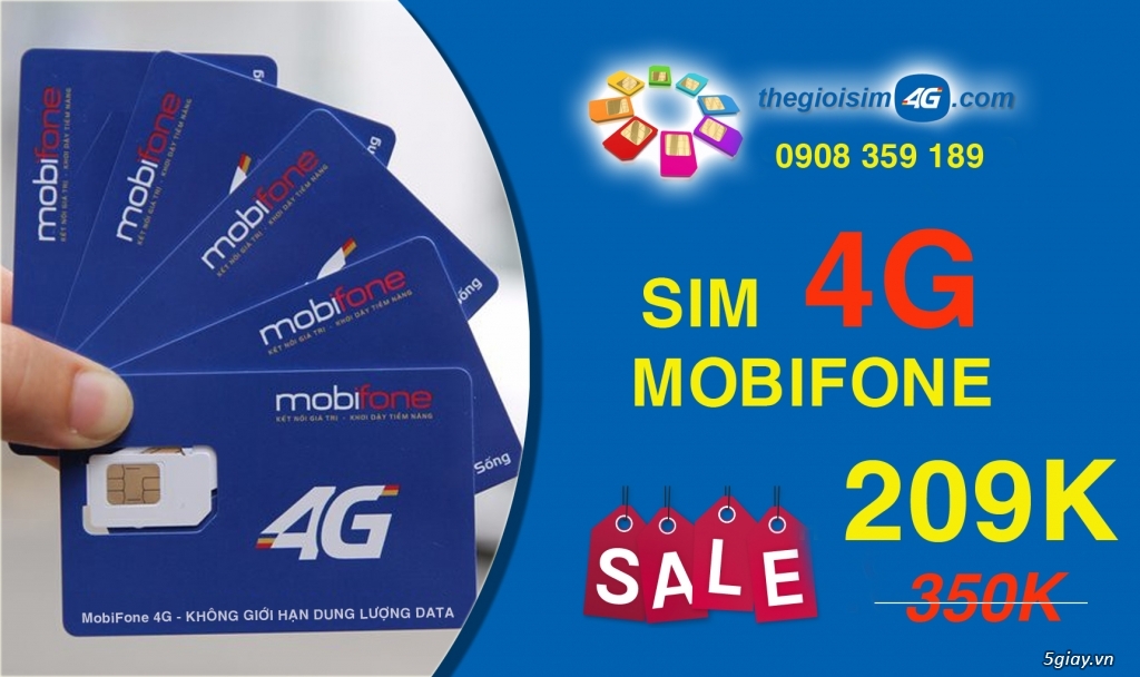 Sim 4G Mobifone 62GB/ tháng - 2
