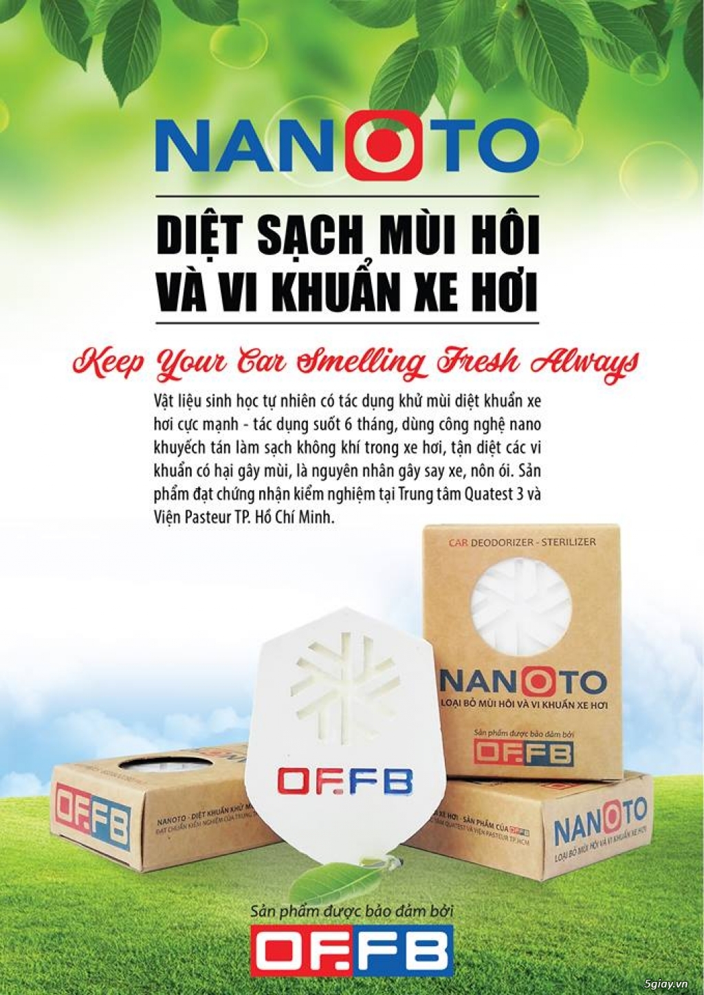 Viên khử mùi hiệu quả Nanoto (oto, tủ lạnh, phòng,..) hiệu quả sau 4h - 1